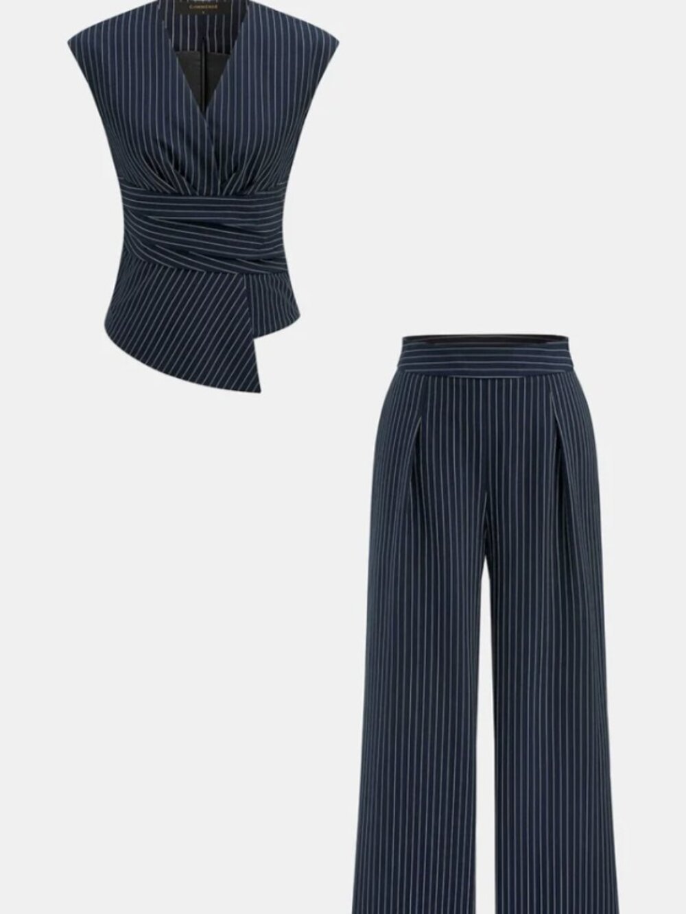 Pinstripe Two Piece Pants Set
